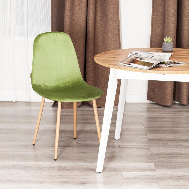 Стул BREEZE (mod. JSC-58) Велюр/металл , 44 х 53 х 86 см, Green (зеленый) HLR54 / натуральный