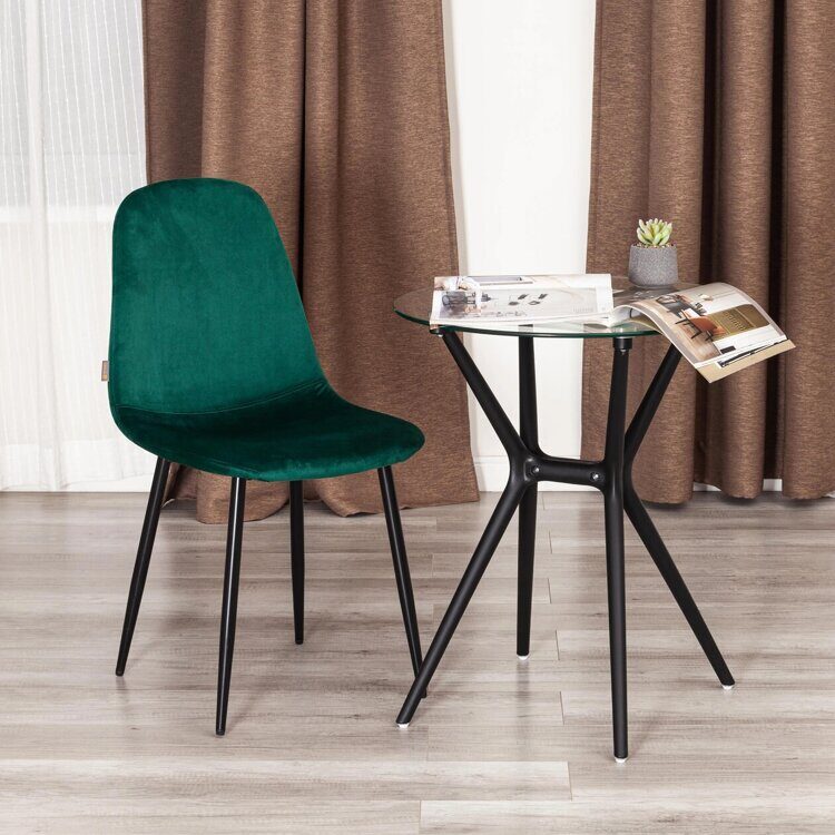 Стул BREEZE (mod. JSC-58) Велюр/металл , 44 х 53 х 86 см, Green (зеленый) HLR56 / черный
