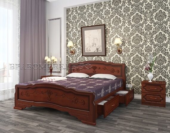 Кровать Карина-6 с ящиками орех