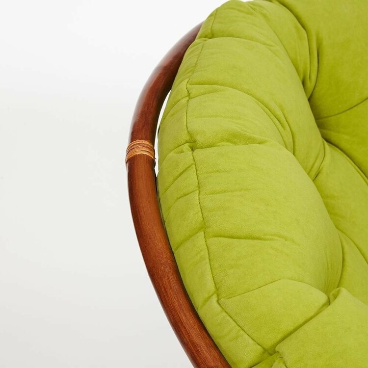 Кресло "PAPASAN" 23/01 W /с подушкой/ Pecan (орех), флок Олива, 23