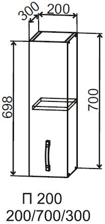 Корпус шкаф верхний П 200/2, серый