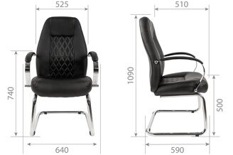 Кресло Chairman 950 V, экопремиум черный схема