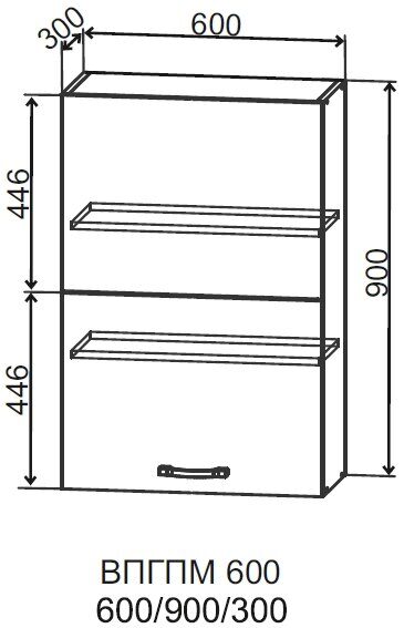 Кухня корпус универсальный Серый ВПГПМ 600 (Blum)