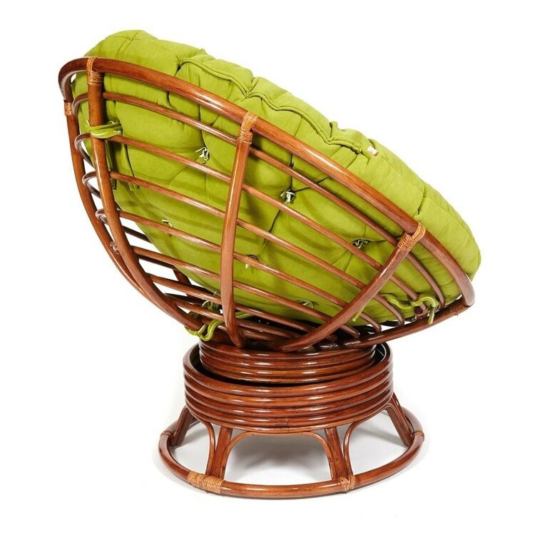Кресло-качалка "PAPASAN" w 23/01 B / с подушкой / Pecan (орех), флок Олива, 23
