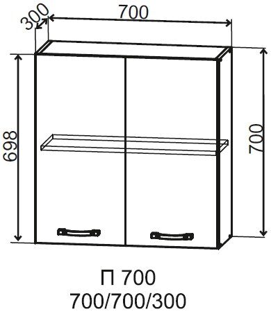 Корпус шкаф верхний П 700/2, серый