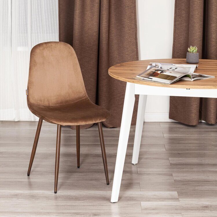 Стул BREEZE (mod. JSC-58) Велюр/металл , 44 х 53 х 86 см, Dark brown (темно-коричневый) HLR11/ орех