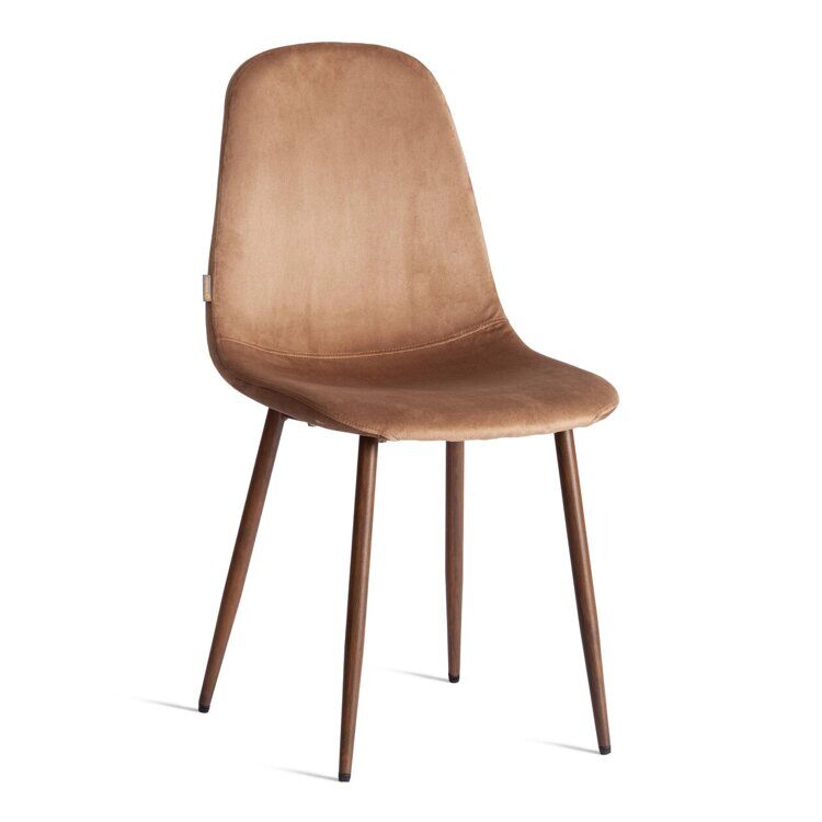 Стул BREEZE (mod. JSC-58) Велюр/металл , 44 х 53 х 86 см, Dark brown (темно-коричневый) HLR11/ орех